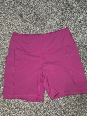 High-Rise Berry Bike Shorts - Comfortable Active Support